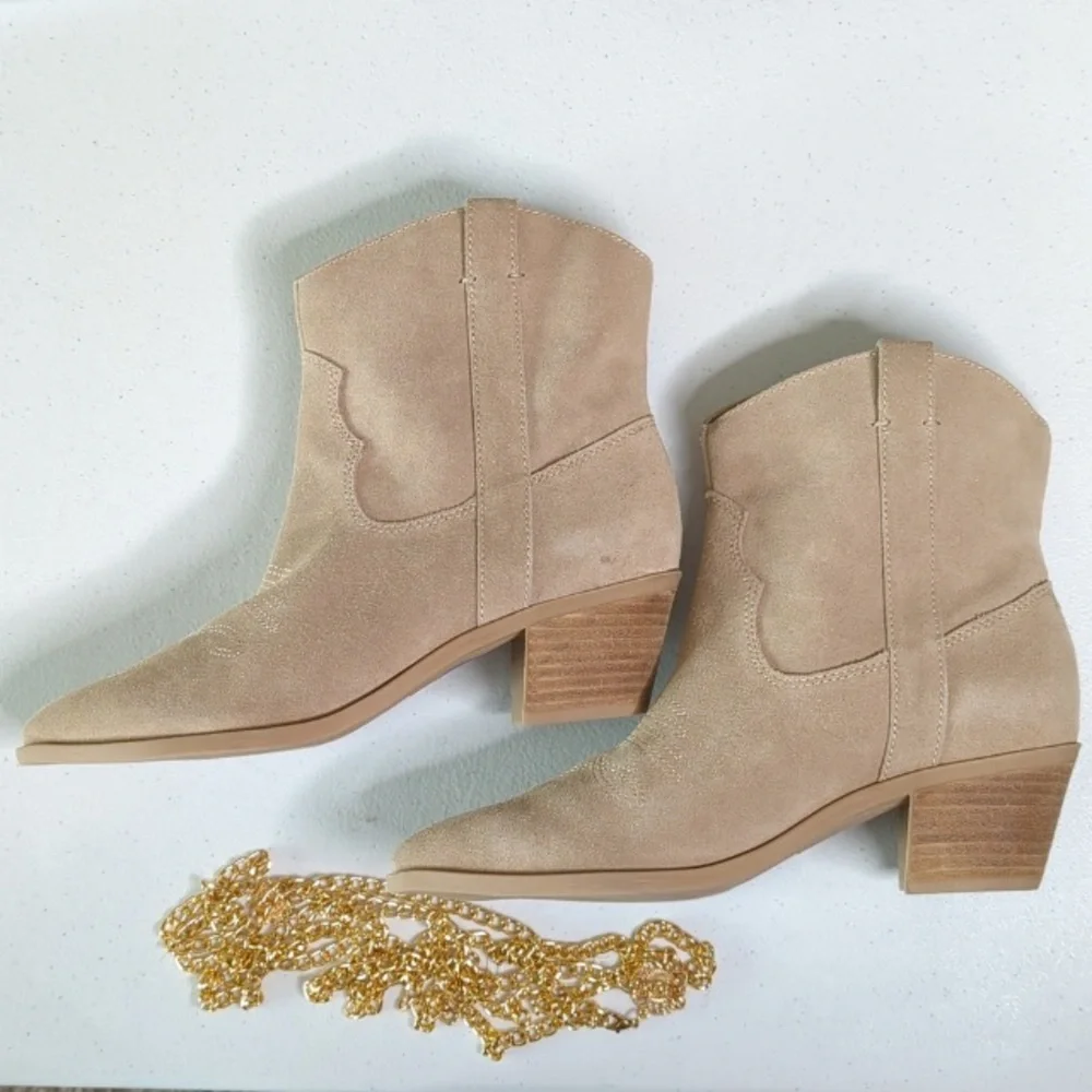 Dolce Vita Solow Western Bootie -Size 8.5 and 9 Dune Suede Color - Picture 4 of 16